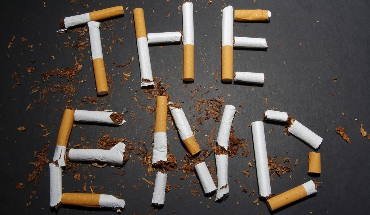 kapotte sigaretten en veranderingen in het lichaam bij het stoppen met roken