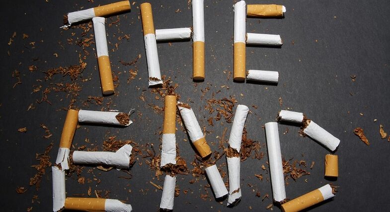 kapotte sigaretten en gevolgen van stoppen met roken